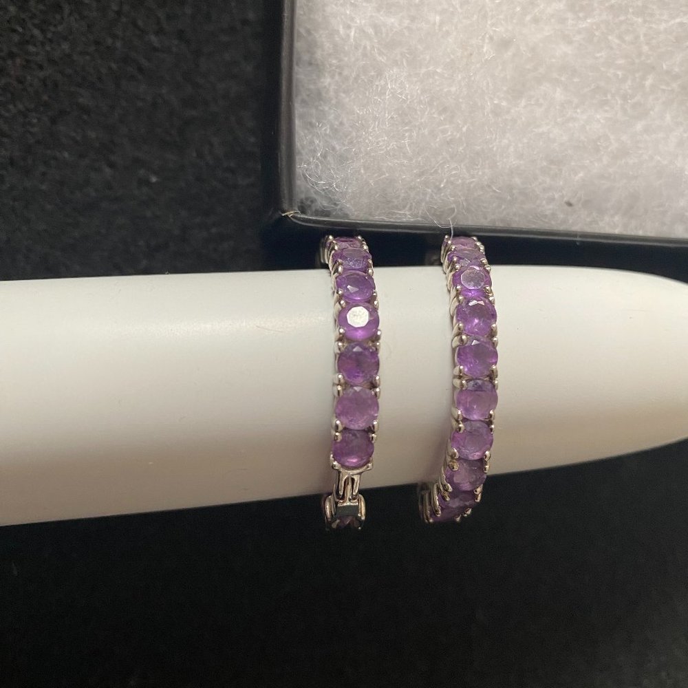Elegant Purple Hoop Earrings